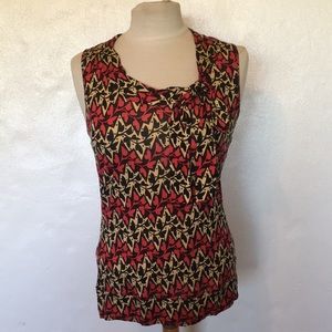 Diane Von Furstenberg Addie Pink Black Shirt Sz S